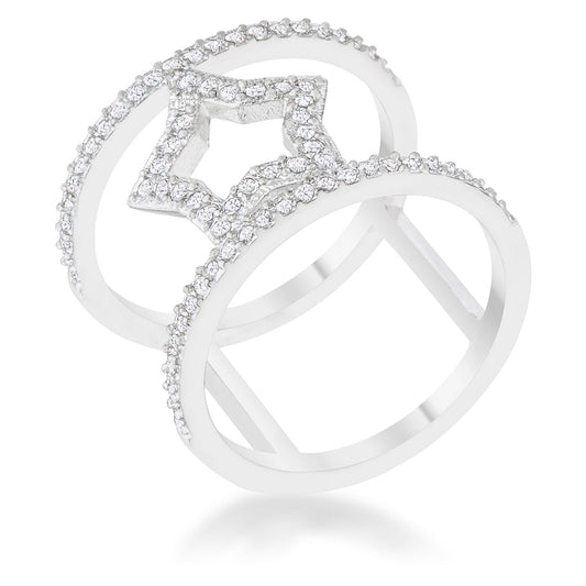 Nailey 0.75 ct CZ Rhodium Star Ring