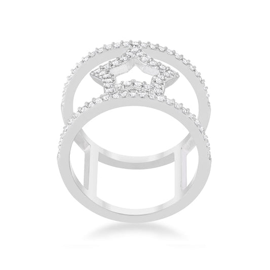 Nailey 0.75 ct CZ Rhodium Star Ring