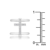 Francis 0.08 ct Crystal Rhodium Cross Ring