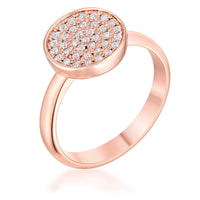 Rose Gold Pave Circle Ring (0.2 ct CZ)