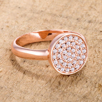 Rose Gold Pave Circle Ring (0.2 ct CZ)