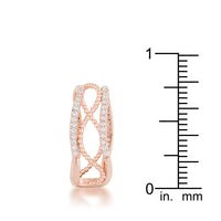 Marina 0.5ct Crystal Rose Gold Abstract Cuff Ring