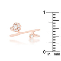 Krista 0.25ct Crystal Rose Gold Abstract Wrap Ring