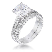Rhodium Plated Baroque Wedding Set
