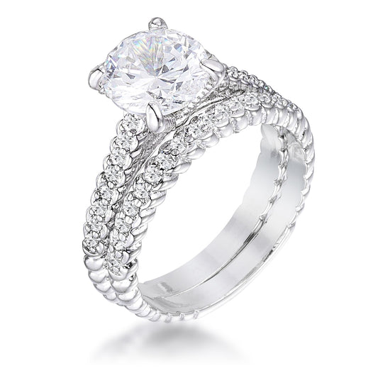 Rhodium Plated Baroque Wedding Set