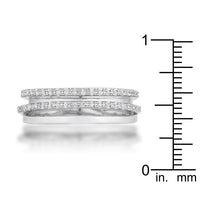 Lynn 0.25ct Crystal Twisted Trio Band Ring, Rhodium