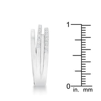 Lynn 0.25ct Crystal Twisted Trio Band Ring, Rhodium