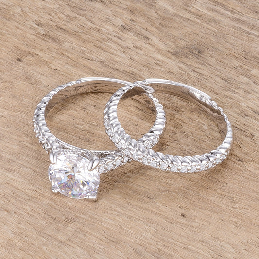 Rhodium Plated Baroque Wedding Set