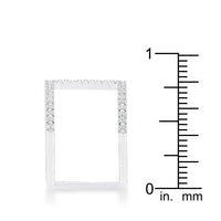 Christina Open Contemporary Wide Ring, Rhodium with Cubic Zirconia