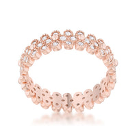 Clara 1ct Crystal Rose Gold Textured Bezel Eternity Ring