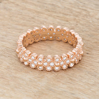 Clara 1ct Crystal Rose Gold Textured Bezel Eternity Ring