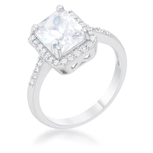 Ariana 2.95ct CZ Rhodium Ring