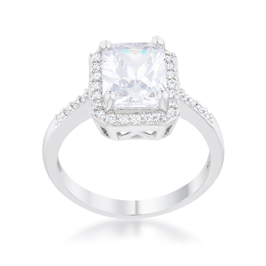 Ariana 2.95ct CZ Rhodium Ring