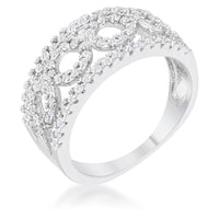 Rina 0.5ct Crystal Rhodium Band Ring