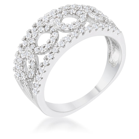 Rina 0.5ct CZ Rhodium Band Ring