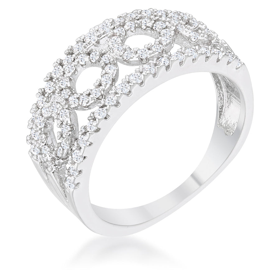 Rina 0.5ct Crystal Rhodium Band Ring