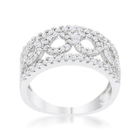 Rina 0.5ct Crystal Rhodium Band Ring