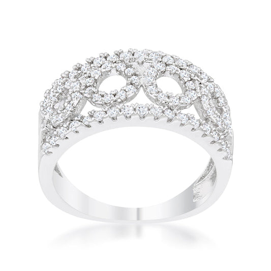 Rina 0.5ct CZ Rhodium Band Ring
