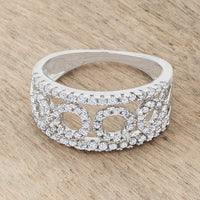 Rina 0.5ct Crystal Rhodium Band Ring