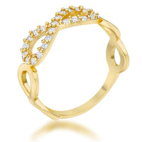 Mina 0.35 ct Crystal 18k Plated Gold Infinity Ring