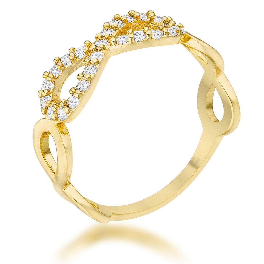Mina 0.35 ct Crystal 18k Plated Gold Infinity Ring