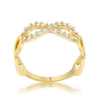 Mina 0.35 ct Crystal 18k Plated Gold Infinity Ring