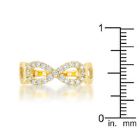 Mina 0.35 ct Crystal 18k Plated Gold Infinity Ring