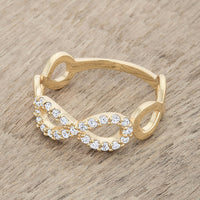 Mina 0.35 ct Crystal 18k Plated Gold Infinity Ring
