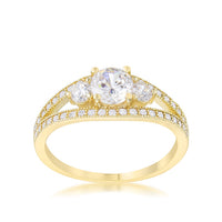 Genna Delicate Classic Goldtone Ring with Crystal