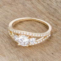 Genna Delicate Classic Goldtone Ring with Crystal