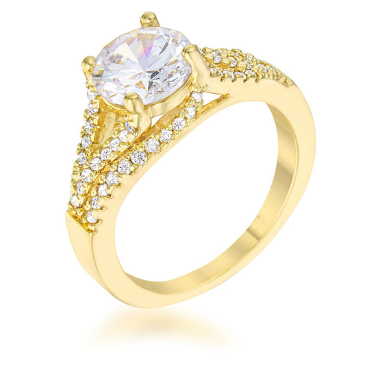 Irine 2.3ct CZ Goldtone Twist Ring