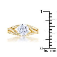 Irine 2.3ct Crystal Goldtone Twist Ring