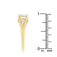 Irine 2.3ct Crystal Goldtone Twist Ring