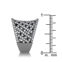 Brin Hematite Woven Wide Ring, 1.4ct Crystal