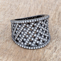 Brin 1.4ct Crystal Hematite Woven Ring