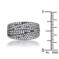 Kina Clear and Jet Black Crystal Hematite Cocktail Ring