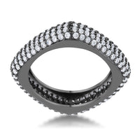 Jana Hematite Square Pave Band Ring, 1.29ct Crystal