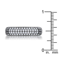 Jana Hematite Square Pave Band Ring, 1.29ct Crystal