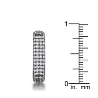 Jana Hematite Square Pave Band Ring, 1.29ct Crystal