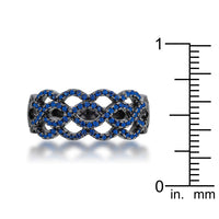 Brina Sapphire Crystal Hematite Twist Ring