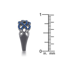 Brina Sapphire Crystal Hematite Twist Ring