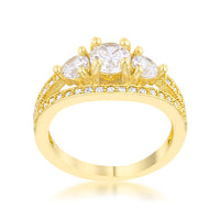 Geneviere 1.45 ct Crystal Goldtone Classic Ring