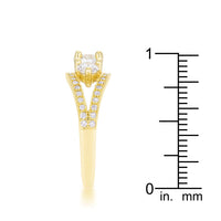 Geneviere 1.45 ct Crystal Goldtone Classic Ring