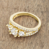 Geneviere 1.45ct Crystal Goldtone Classic Ring