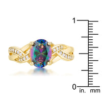Justine 2ct Mystic Crystal Goldtone Oval Ring