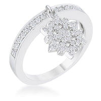 Snowflake Pavé Crystal Rhodium Charm Band