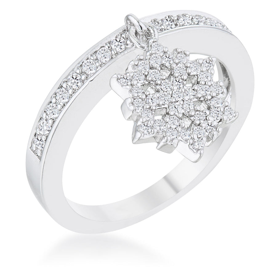 Snowflake Pavé Crystal Rhodium Charm Band