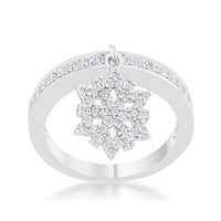 Snowflake 0.35ct Crystal Rhodium Charm Band Ring