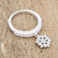 Snowflake 0.35ct Crystal Rhodium Charm Band Ring
