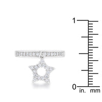Star 0.25ct Crystal Rhodium Charm Ring